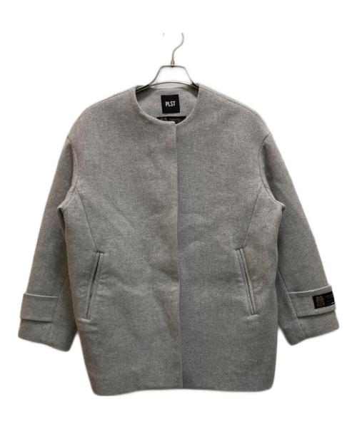 PLST（プラステ）PLST (プラステ) マンテコノーカラーハーフコート グレー サイズ:Mの古着・服飾アイテム