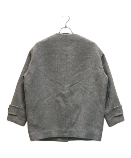 PLST（プラステ）PLST (プラステ) マンテコノーカラーハーフコート グレー サイズ:Mの古着・服飾アイテム