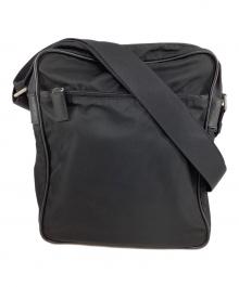 PRADA（プラダ）の古着「ロゴプレートナイロン ショルダーバッグ」｜ブラック