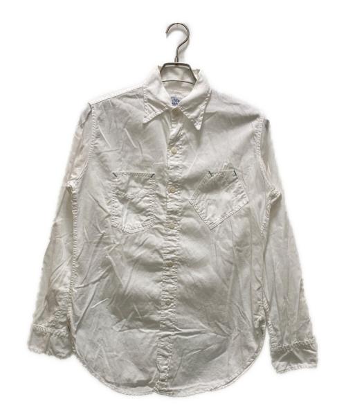 POST O'ALLS（ポストオーバーオールズ）POST O'ALLS (ポストオーバーオールズ) レギュラーカラーワークシャツ ホワイト サイズ:Sの古着・服飾アイテム