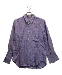COMME des GARCONS HOMME（コムデギャルソン オム）の古着「ヴィンテージ千鳥格子柄レギュラーカラーシャツ」｜ブルー