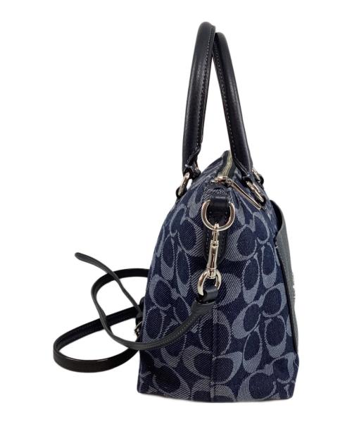 COACH（コーチ）COACH (コーチ) ロゴ デニム シグネチャー 2way ハンドバッグ インディゴの古着・服飾アイテム
