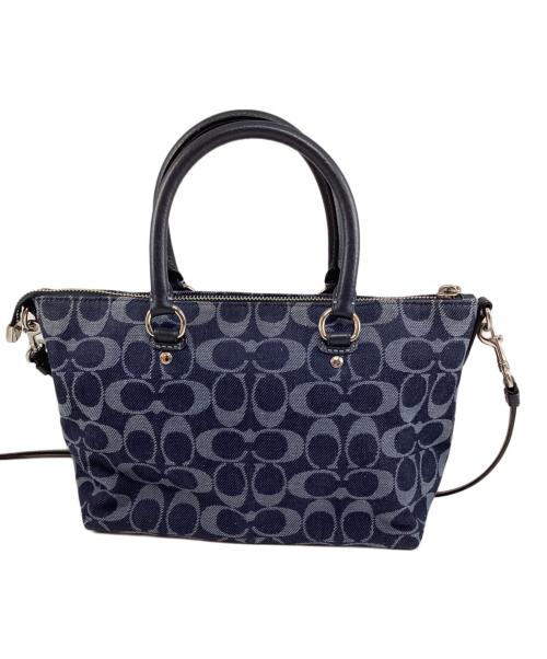 COACH（コーチ）COACH (コーチ) ロゴ デニム シグネチャー 2way ハンドバッグ インディゴの古着・服飾アイテム
