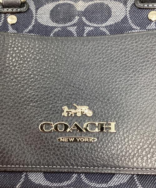 COACH（コーチ）COACH (コーチ) ロゴ デニム シグネチャー 2way ハンドバッグ インディゴの古着・服飾アイテム