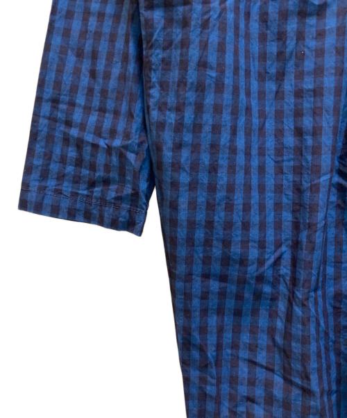 Yarmo（ヤーモ）Yarmo (ヤーモ) ギンガムチェックオールインワン ブルー×ブラック サイズ:表記無しの古着・服飾アイテム