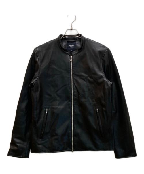 BEAMS HEART（ビームスハート）BEAMS HEART (ビームスハート) スタンドカラーラムレザージャケット ブラック サイズ:XLの古着・服飾アイテム