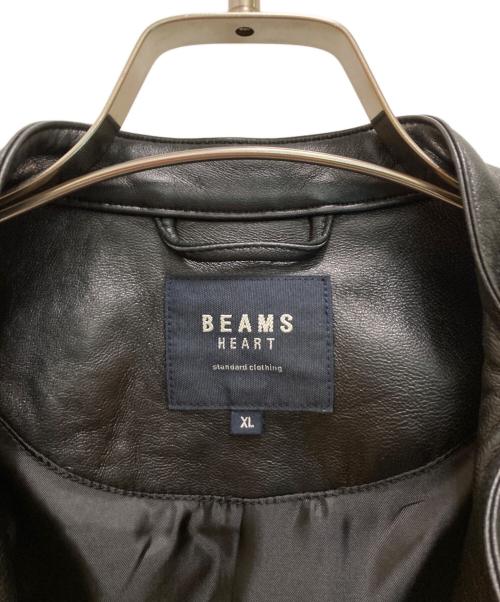 BEAMS HEART（ビームスハート）BEAMS HEART (ビームスハート) スタンドカラーラムレザージャケット ブラック サイズ:XLの古着・服飾アイテム