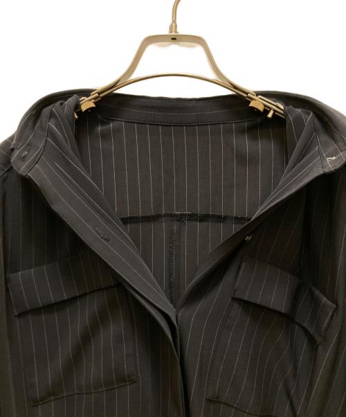 SOEJU（ソージュ）SOEJU (ソージュ) ストライプロングシャツワンピース ブラック サイズ:Tの古着・服飾アイテム