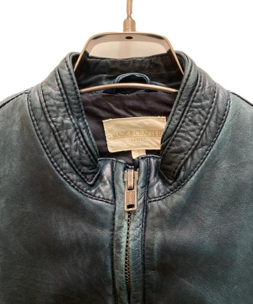 LEVI'S MADE&CRAFTED（リーバイスメイドクラフテッド）LEVI'S MADE&CRAFTED (リーバイスメイドクラフテッド) ラウレザーシングルライダースジャケット グリーン サイズ:1の古着・服飾アイテム