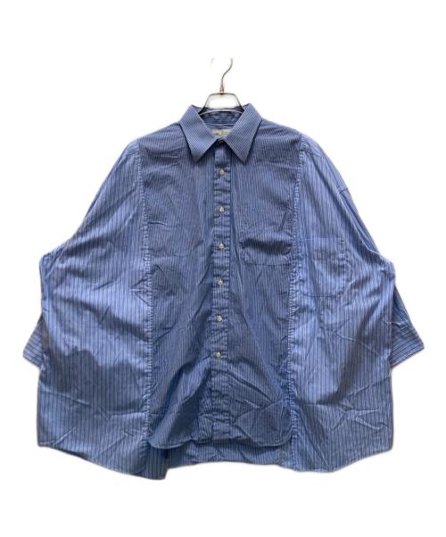 77circa（ナナナナサーカ）77circa (ナナナナサーカ) 再構築ストライプビッグシャツ ブルー サイズ:不明の古着・服飾アイテム