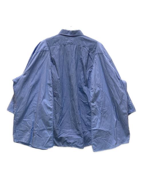 77circa（ナナナナサーカ）77circa (ナナナナサーカ) 再構築ストライプビッグシャツ ブルー サイズ:不明の古着・服飾アイテム