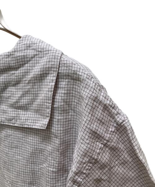 ORCIVAL（オーシバル）ORCIVAL (オーシバル) セーラーカラーチェックブラウス ホワイト×グレー サイズ:表記無しの古着・服飾アイテム