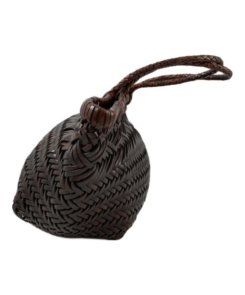 DRAGON DIFFUSION（ドラゴンディフュージョン）DRAGON DIFFUSION (ドラゴンディフュージョン) トリプルジャンプ スモール メッシュレザーハンドバッグ ブラウンの古着・服飾アイテム