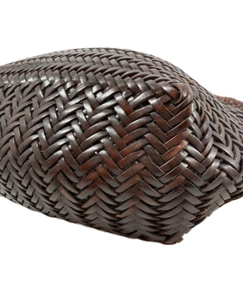 DRAGON DIFFUSION（ドラゴンディフュージョン）DRAGON DIFFUSION (ドラゴンディフュージョン) トリプルジャンプ スモール メッシュレザーハンドバッグ ブラウンの古着・服飾アイテム