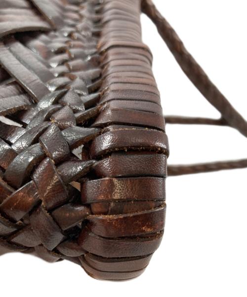 DRAGON DIFFUSION（ドラゴンディフュージョン）DRAGON DIFFUSION (ドラゴンディフュージョン) トリプルジャンプ スモール メッシュレザーハンドバッグ ブラウンの古着・服飾アイテム