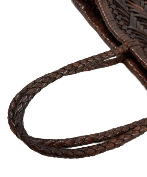 DRAGON DIFFUSION（ドラゴンディフュージョン）DRAGON DIFFUSION (ドラゴンディフュージョン) トリプルジャンプ スモール メッシュレザーハンドバッグ ブラウンの古着・服飾アイテム