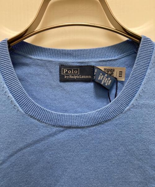 POLO RALPH LAUREN（ポロ・ラルフローレン）POLO RALPH LAUREN (ポロ・ラルフローレン) 半袖ニット ブルー サイズ:S 未使用品の古着・服飾アイテム