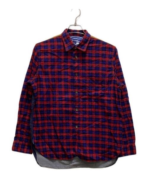 COMME des GARCONS JUNYA WATANABE MAN（コム デ ギャルソン ジュンヤ ワタナベ マン）COMME des GARCONS JUNYA WATANABE MAN (コムデギャルソンジュンヤワタナベマン) 切替チェックシャツ レッド サイズ:XSの古着・服飾アイテム