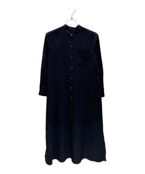 theory luxe（セオリーリュクス）theory luxe (セオリーリュクス) バンドカラーシャツワンピース ネイビー サイズ:38の古着・服飾アイテム
