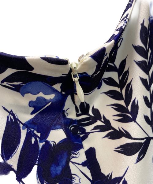 kay me（ケイミー）kay me (ケイミー) 総柄カシュクールジャージーワンピース ブルー サイズ:15の古着・服飾アイテム