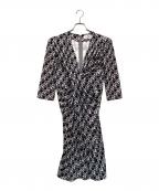 kay meケイミー）の古着「総柄カシュクールジャージーワンピース」｜グレー