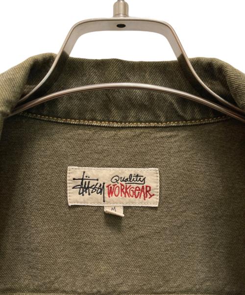 stussy（ステューシー）stussy (ステューシー) デニムジップワークジャケット グリーン サイズ:Mの古着・服飾アイテム