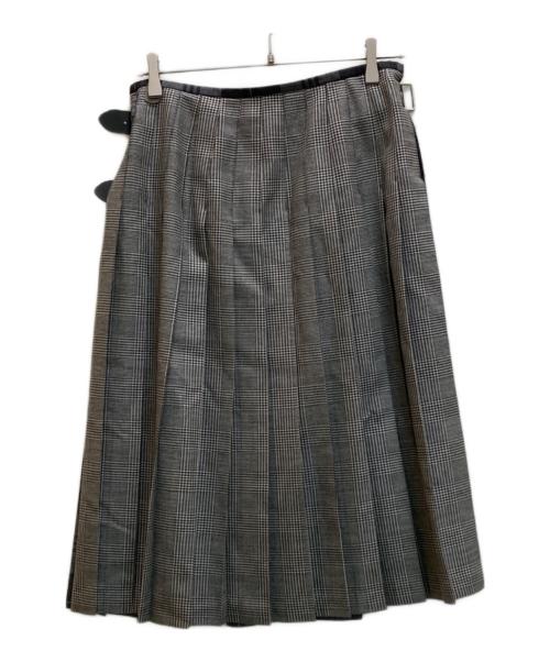 O'NEIL OF DUBLIN（オニールオブダブリン）O'NEIL OF DUBLIN (オニールオブダブリン) キルトラップチェックロングスカート グレー サイズ:12 未使用品の古着・服飾アイテム