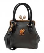 MARY QUANT×クロミマリークヮント×クロミ）の古着「コラボがまぐち2WAYトート」｜チャコールグレー