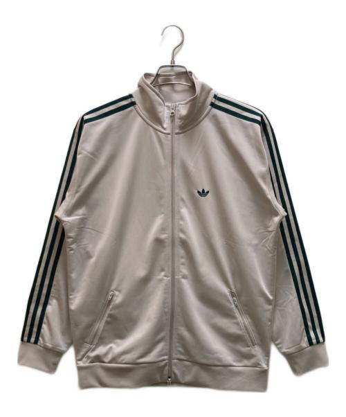 adidas（アディダス）adidas (アディダス) ベッケンバウアー トレフォイル エンブロイダリー トラックジャケット ベージュ×グリーン サイズ:XSの古着・服飾アイテム
