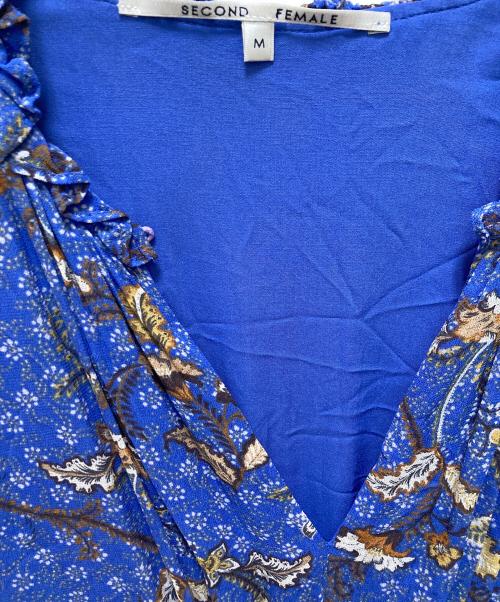 SECOND FEMALE（セカンドフィメール）SECOND FEMALE (セカンドフィメール) 総柄ワンピース ブルー サイズ:Mの古着・服飾アイテム