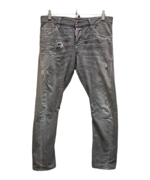 DSQUARED2（ディースクエアード）DSQUARED2 (ディースクエアード) セクシーツイスト ダメージ加工デニムパンツ グレー サイズ:48の古着・服飾アイテム