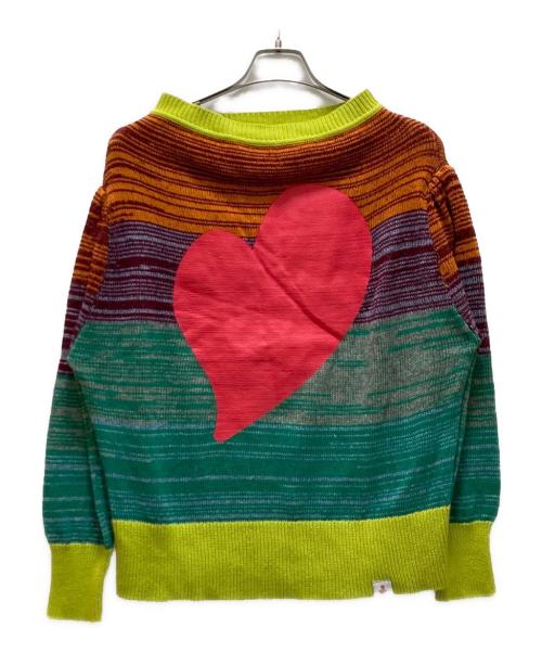 Vivienne Westwood RED LABEL（ヴィヴィアンウエストウッドレッドレーベル）Vivienne Westwood RED LABEL (ヴィヴィアンウエストウッドレッドレーベル) ビッグハートプリントニット グリーン×イエロー サイズ:00の古着・服飾アイテム