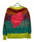 Vivienne Westwood RED LABEL（ヴィヴィアンウエストウッドレッドレーベル）の古着「ビッグハートプリントニット」｜グリーン×イエロー