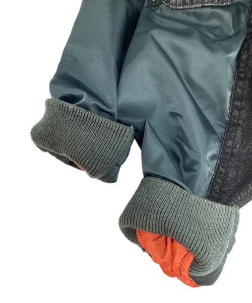 AVIREX（アヴィレックス）AVIREX (アヴィレックス) デニムコンビネーションMA-1ジャケット グレー サイズ:XLの古着・服飾アイテム