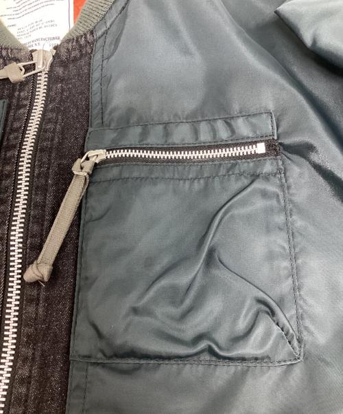 AVIREX（アヴィレックス）AVIREX (アヴィレックス) デニムコンビネーションMA-1ジャケット グレー サイズ:XLの古着・服飾アイテム