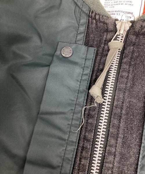 AVIREX（アヴィレックス）AVIREX (アヴィレックス) デニムコンビネーションMA-1ジャケット グレー サイズ:XLの古着・服飾アイテム