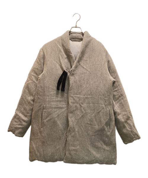 COSMIC WONDER（コズミックワンダー）COSMIC WONDER (コズミックワンダー) ウール リネン フォーク ダウンコート グレー サイズ:Lの古着・服飾アイテム