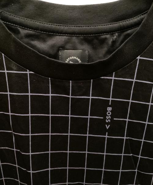 BOSS（ボス）BOSS (ボス) チェックTシャツ ブラック サイズ:Lの古着・服飾アイテム