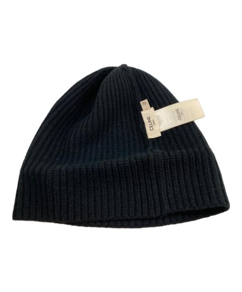 CELINE（セリーヌ）CELINE (セリーヌ) ロゴワッペンニット帽 ブラック サイズ:TUの古着・服飾アイテム