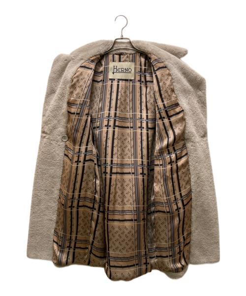 HERNO（ヘルノ）HERNO (ヘルノ) フェイクファーロングコート ベージュ サイズ:38の古着・服飾アイテム