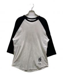 VOLCOM×哉圍（ボルコム）の古着「コラボプリントラグランカットソー」｜ブラック×ホワイト