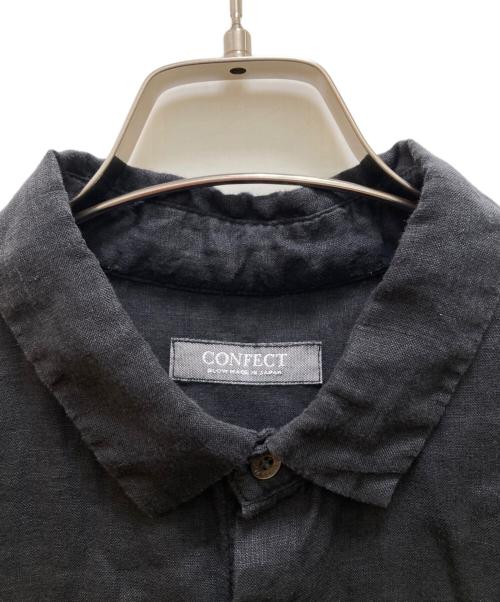 nestrobe confect（ネストローブ コンフェクト）nestrobe confect (ネストローブ コンフェクト) 60リネンレギュラーカラーシャツ ブラック サイズ:3の古着・服飾アイテム