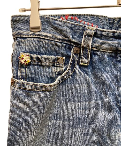 DSQUARED2（ディースクエアード）DSQUARED2 (ディースクエアード) 刺繍デザインデニムパンツ インディゴ サイズ:44の古着・服飾アイテム