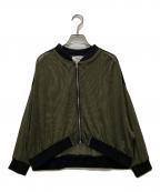 margaux vintageマルゴー ヴィンテージ）の古着「ラメ メッシュ ブルゾン」｜カーキ