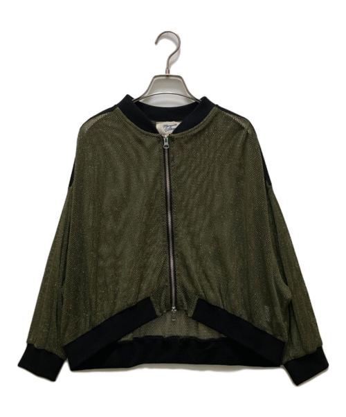 margaux vintage（マルゴー ヴィンテージ）Margaux vintage (マルゴー ヴィンテージ) ラメ メッシュ ブルゾン カーキ サイズ:Freeの古着・服飾アイテム
