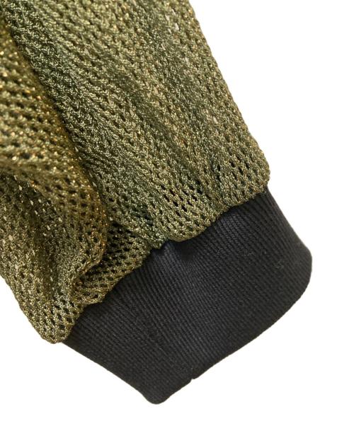 margaux vintage（マルゴー ヴィンテージ）Margaux vintage (マルゴー ヴィンテージ) ラメ メッシュ ブルゾン カーキ サイズ:Freeの古着・服飾アイテム