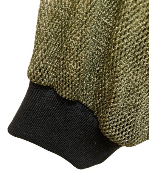 margaux vintage（マルゴー ヴィンテージ）Margaux vintage (マルゴー ヴィンテージ) ラメ メッシュ ブルゾン カーキ サイズ:Freeの古着・服飾アイテム