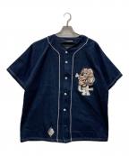 GALFYガルフィー）の古着「デニムベースボールシャツ」｜インディゴ