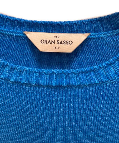 GRAN SASSO（グランサッソ）GRAN SASSO (グランサッソ) ミドルゲージ クルーネック ニット ブルー サイズ:46の古着・服飾アイテム