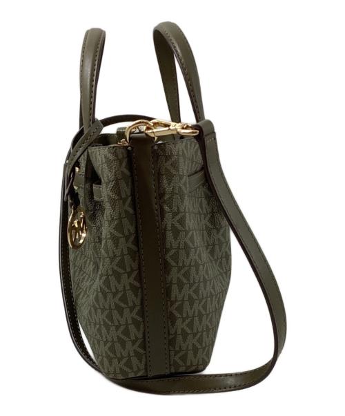 MICHAEL KORS（マイケル・コース）MICHAEL KORS (マイケル・コース) CARSON エンボスロゴ センタージップ サッチェル スモール ベージュの古着・服飾アイテム